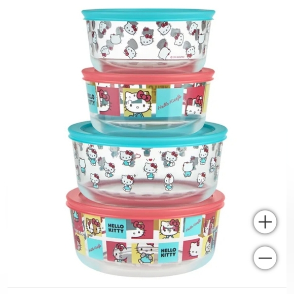 Pyrex Hello Kitty Glass Storage Set - Picture 2 of 2